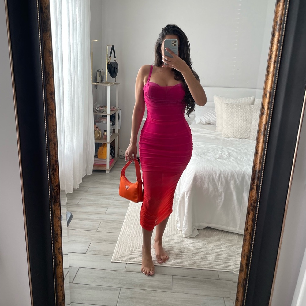 TA3 Sweetie Mesh Column Dress
